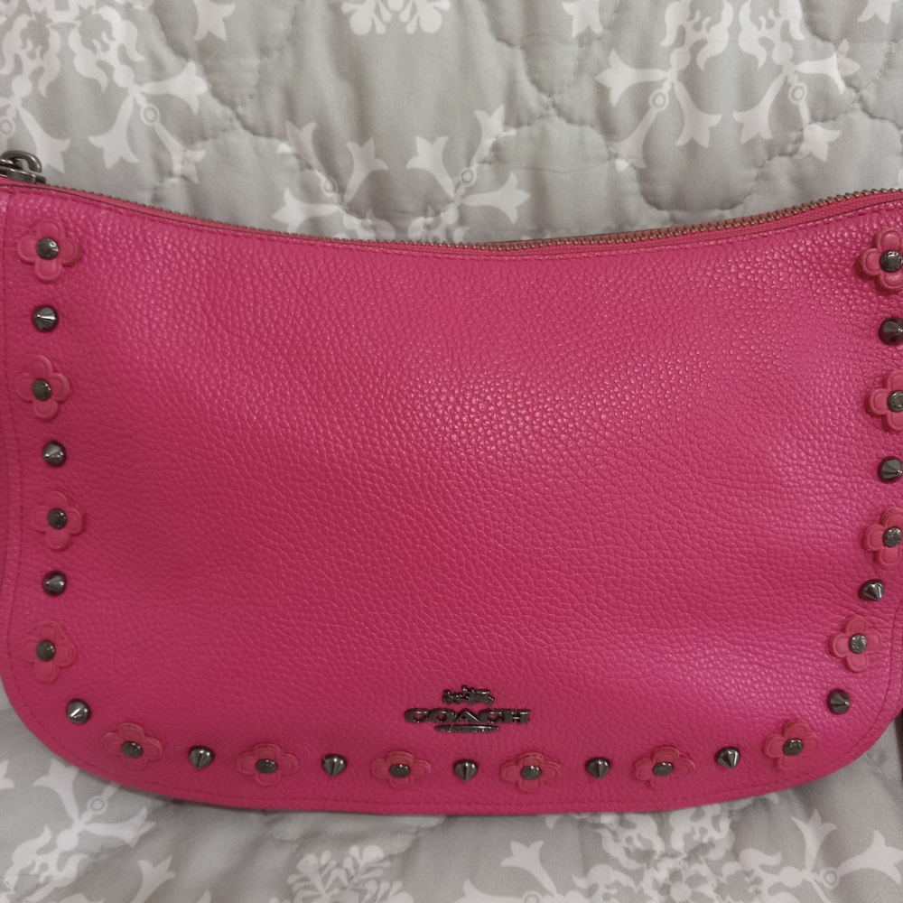 Coach Pink Leather Shoulder Bag - Picture 2 of 8